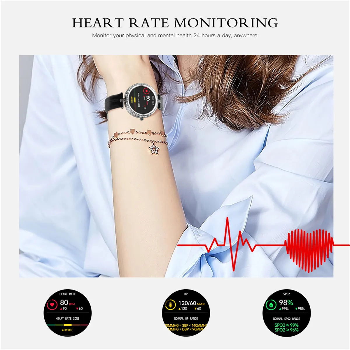 Smart Health Watch | Rhinestones Smart Watch | ElectoWatch